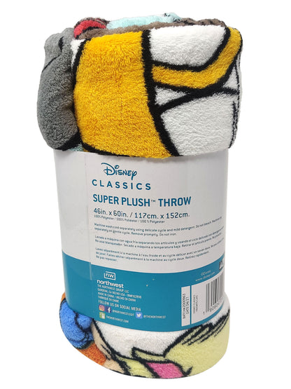 Disney Cats Throw Blanket 46" x 60" Plush Figaro Cheshire Cat Dinah Toulouse
