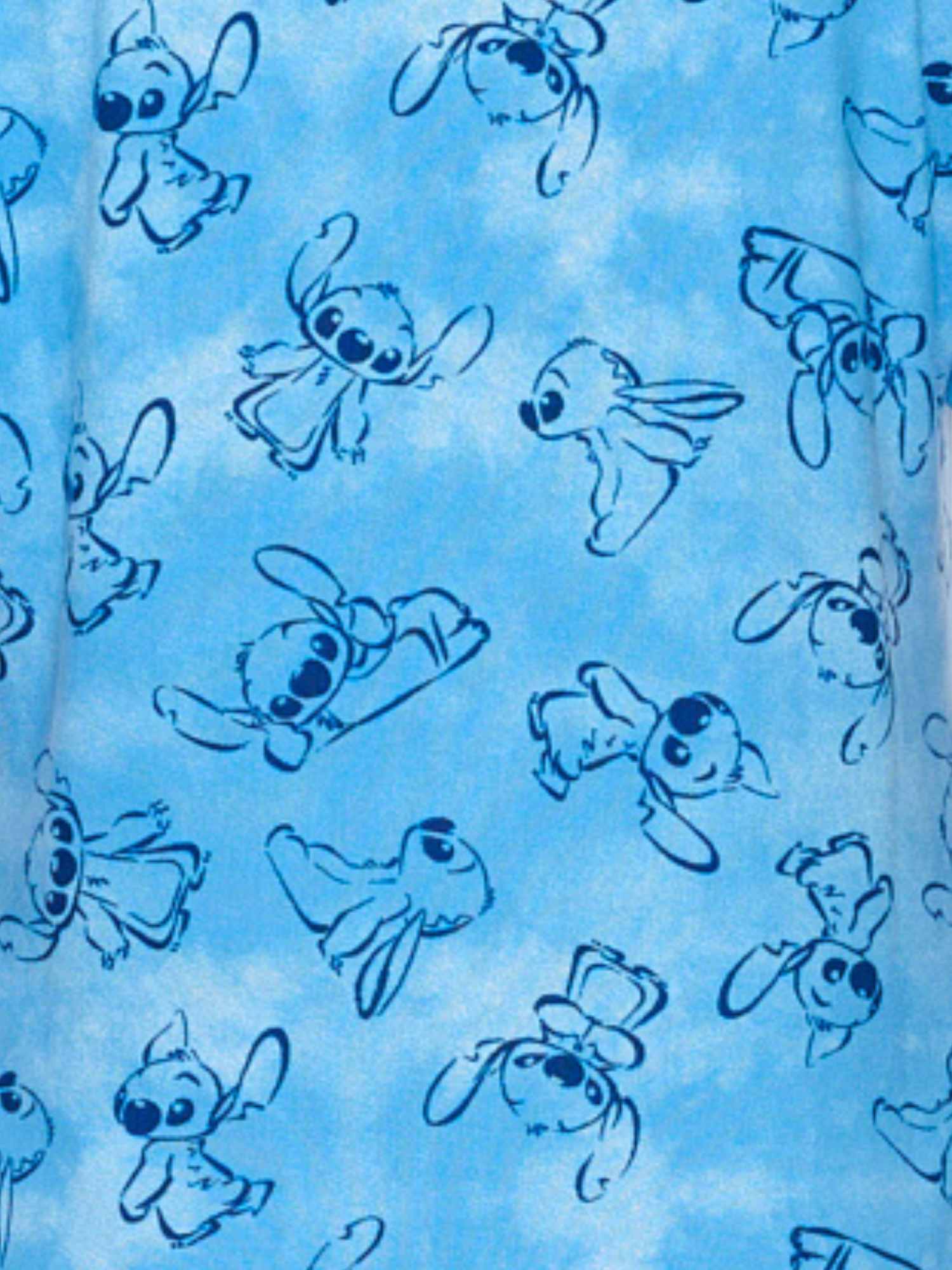 Disney Stitch Pajamas Set Button Down Shirt and Shorts 2-Piece Set Women's Blue