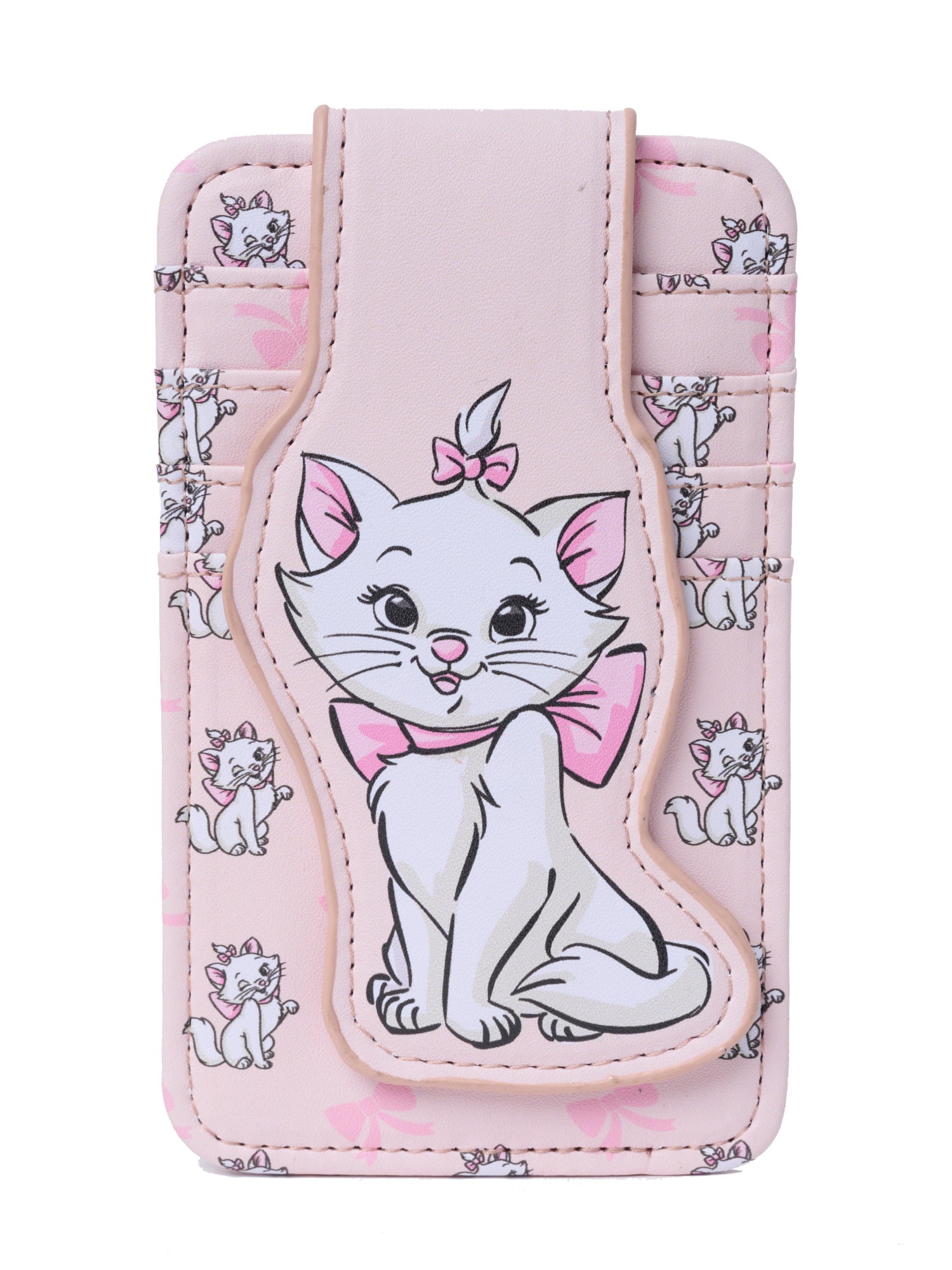 Disney Aristocats Marie Cat Card Holder Wallet Snap Pink Bow Faux Leather Cute