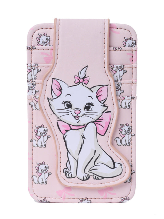 Disney Aristocats Marie Cat Card Holder Wallet Snap Pink Bow Faux Leather Cute