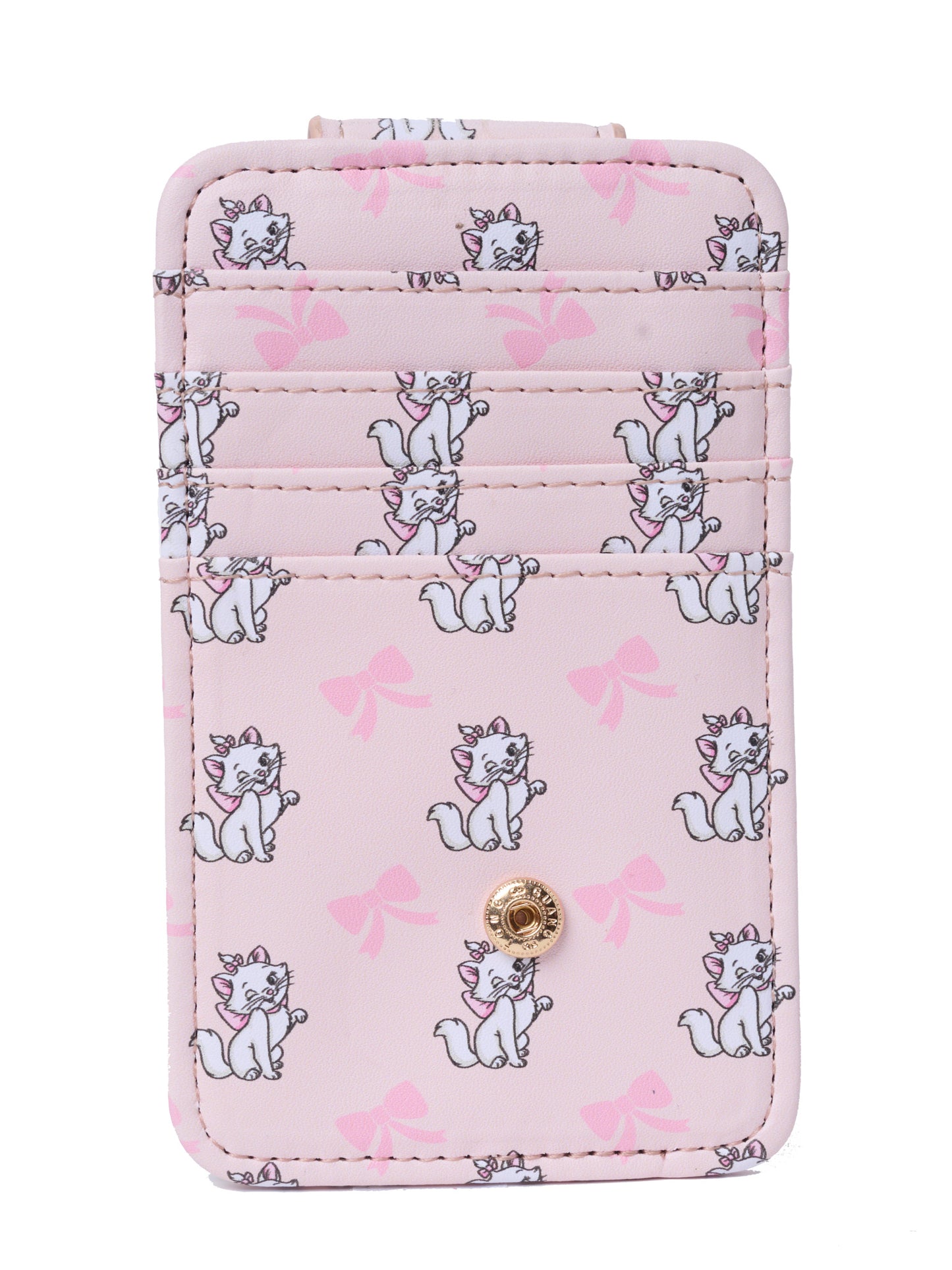 Disney Aristocats Marie Cat Card Holder Wallet Snap Pink Bow Faux Leather Cute