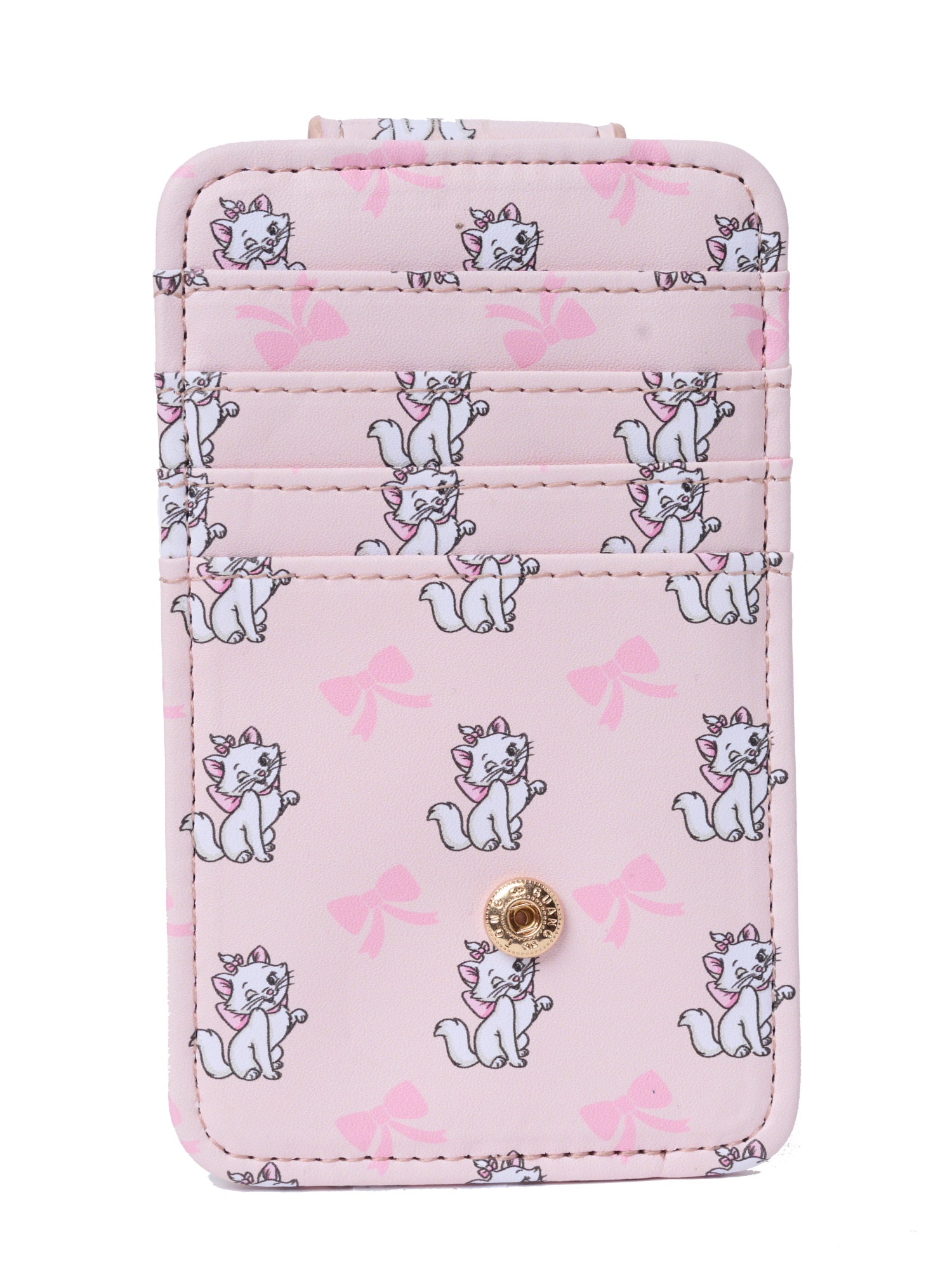 Disney Aristocats Marie Cat Card Holder Wallet Snap Pink Bow Faux Leather Cute