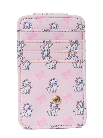 Disney Aristocats Marie Cat Card Holder Wallet Snap Pink Bow Faux Leather Cute