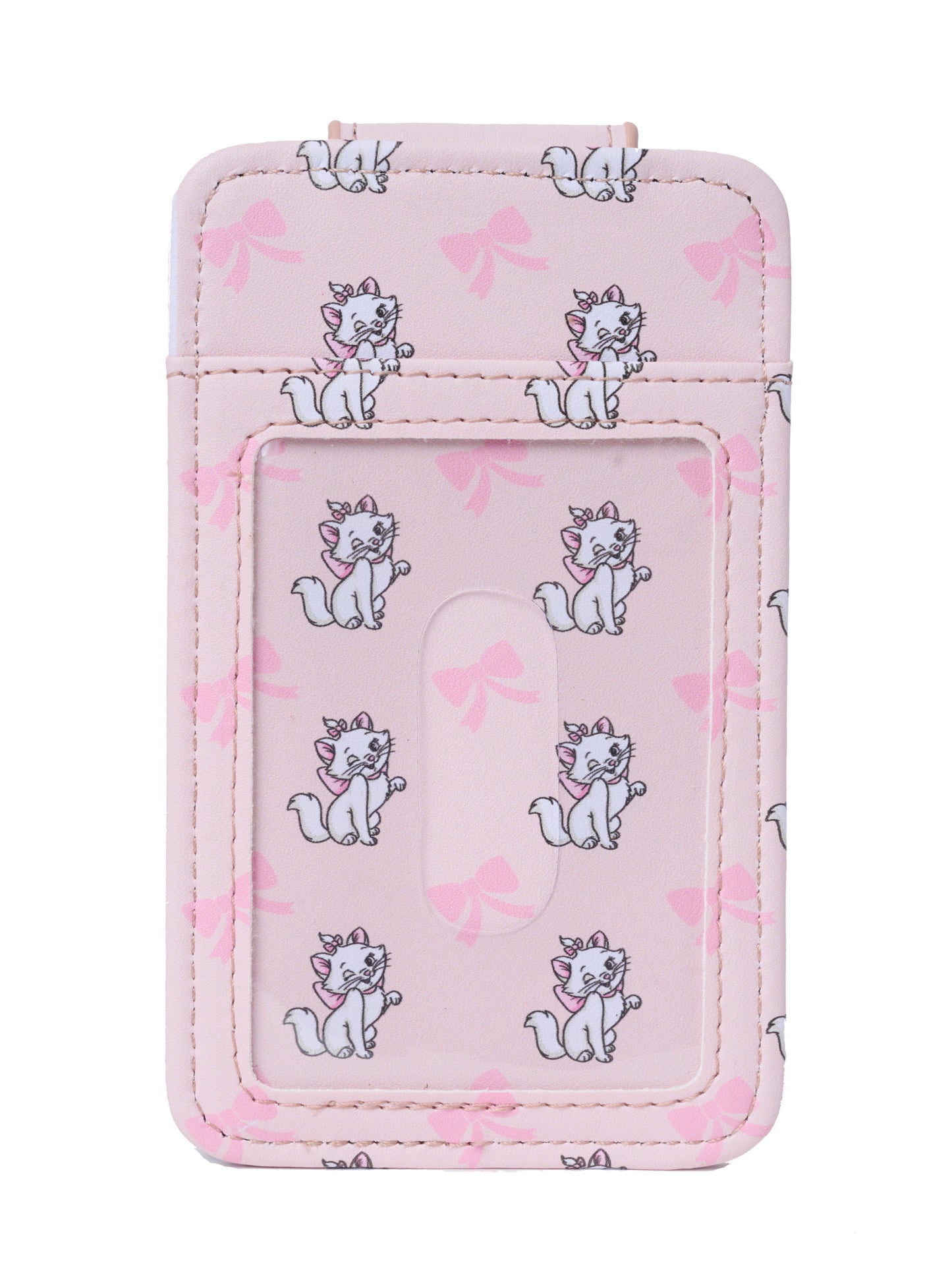 Disney Aristocats Marie Cat Card Holder Wallet Snap Pink Bow Faux Leather Cute