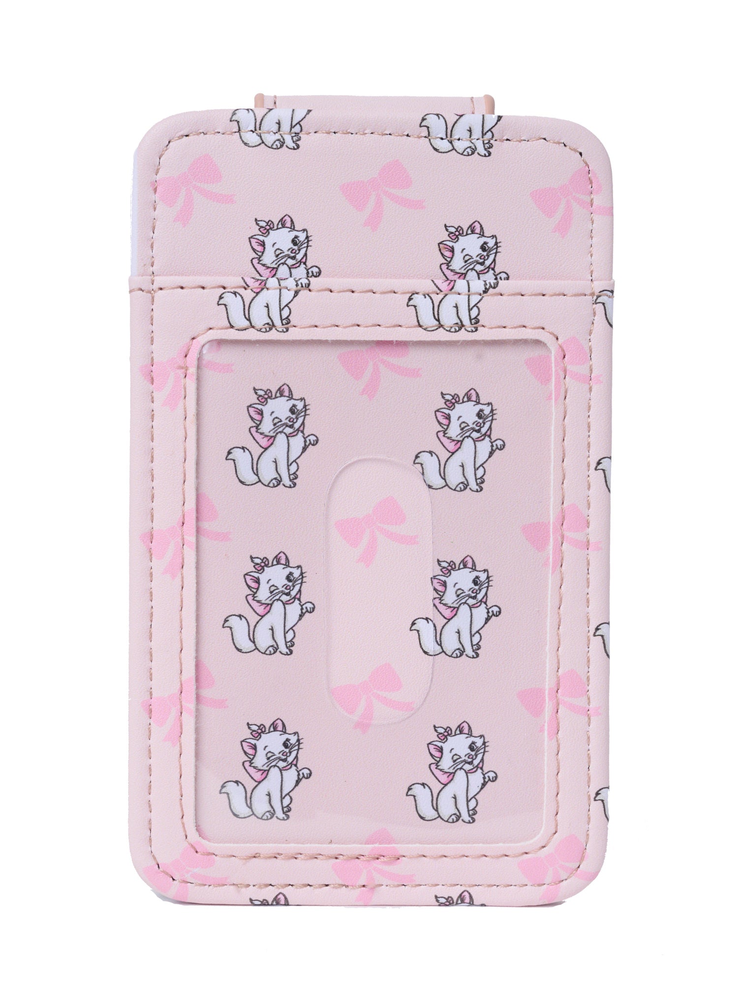 Disney Aristocats Marie Cat Card Holder Wallet Snap Pink Bow Faux Leather Cute