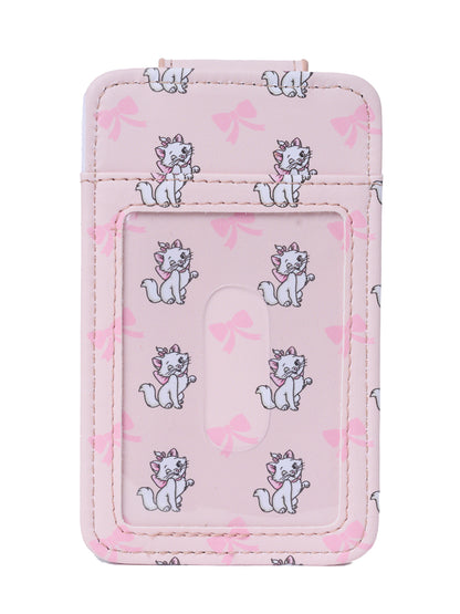 Disney Aristocats Marie Cat Card Holder Wallet Snap Pink Bow Faux Leather Cute