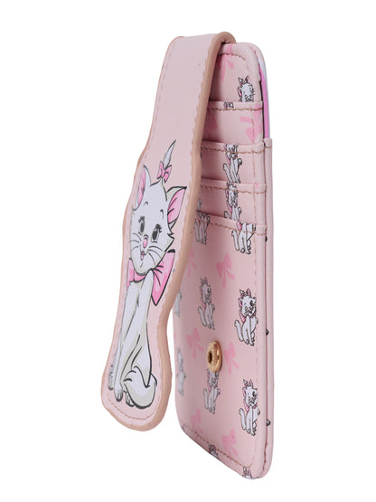 Disney Aristocats Marie Cat Card Holder Wallet Snap Pink Bow Faux Leather Cute