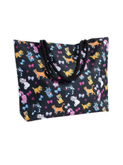 Disney Cats Tote Bag Travel Beach Carry-on Cheshire Figaro Rope Handle Black