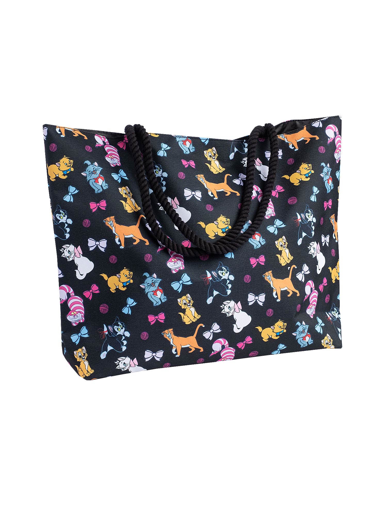 Disney Cats Throw Blanket 46" x 60" w/ Cat Rope Tote Bag Travel Carry-On Set