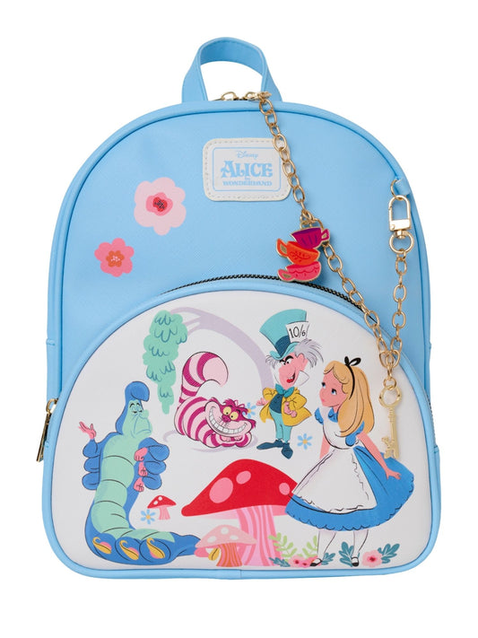 Alice in Wonderland Mini Backpack Disney Bag with Detachable Charm Cheshire Cat