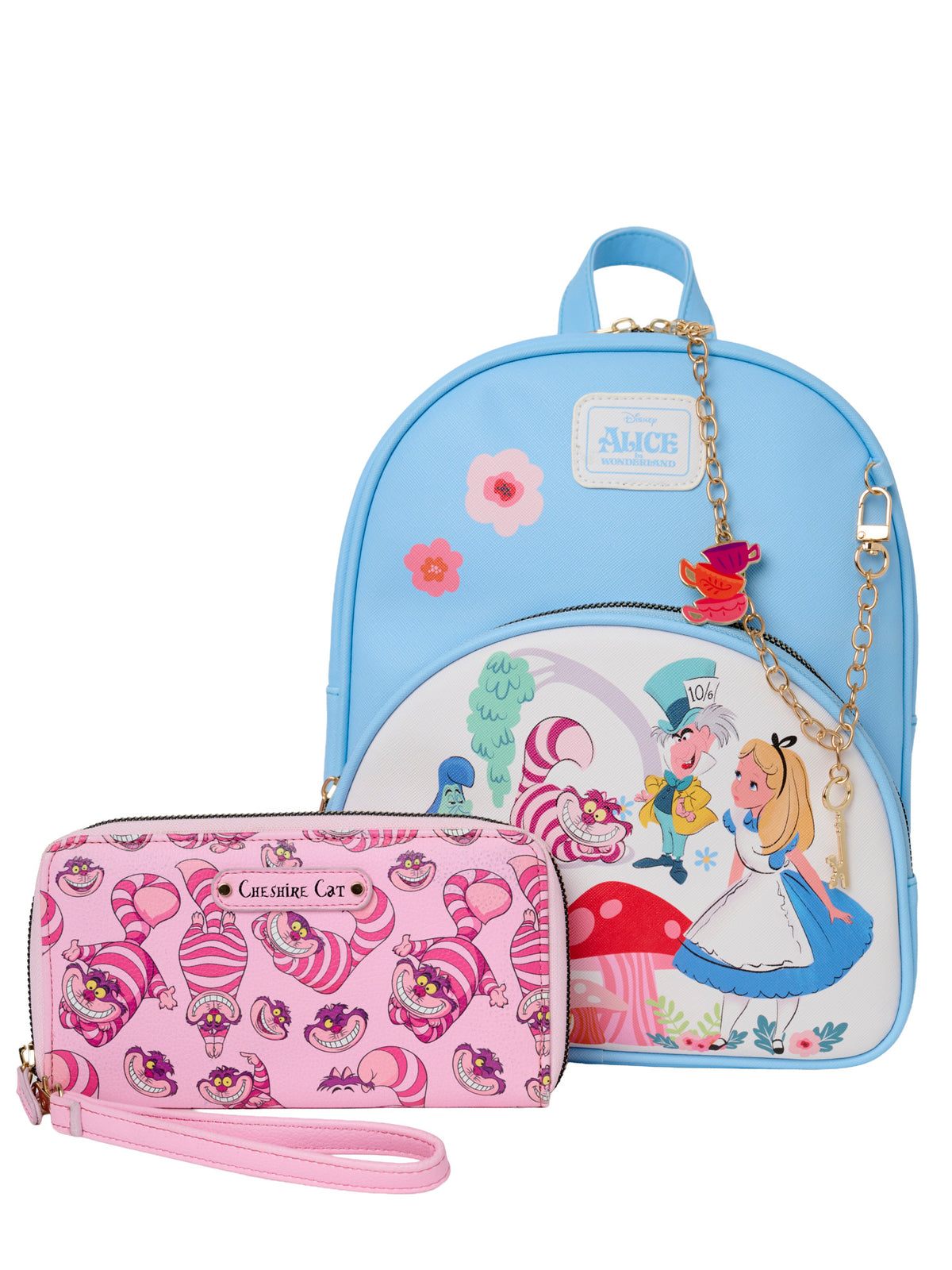 Alice in Wonderland Mini Backpack & Cheshire Cat Wallet 2-Piece Gift Set