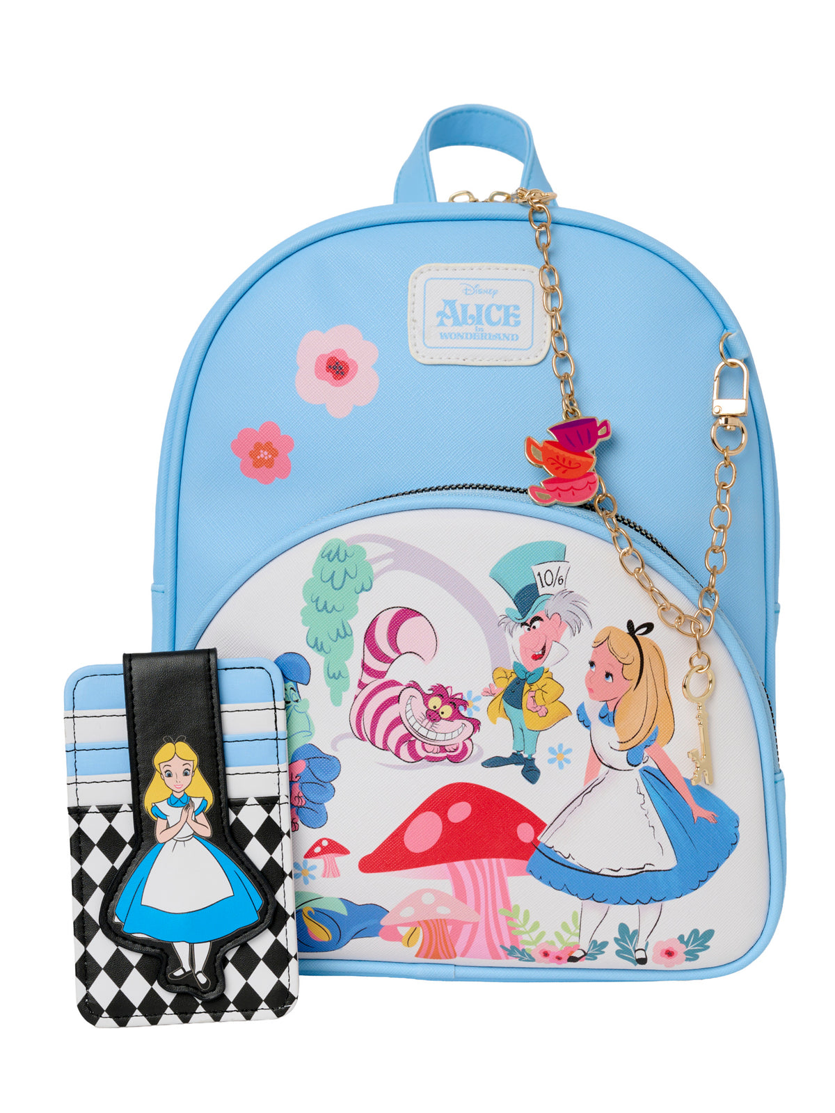 Alice in Wonderland Mini Backpack & Cardholder Wallet 2-Piece Gift Set