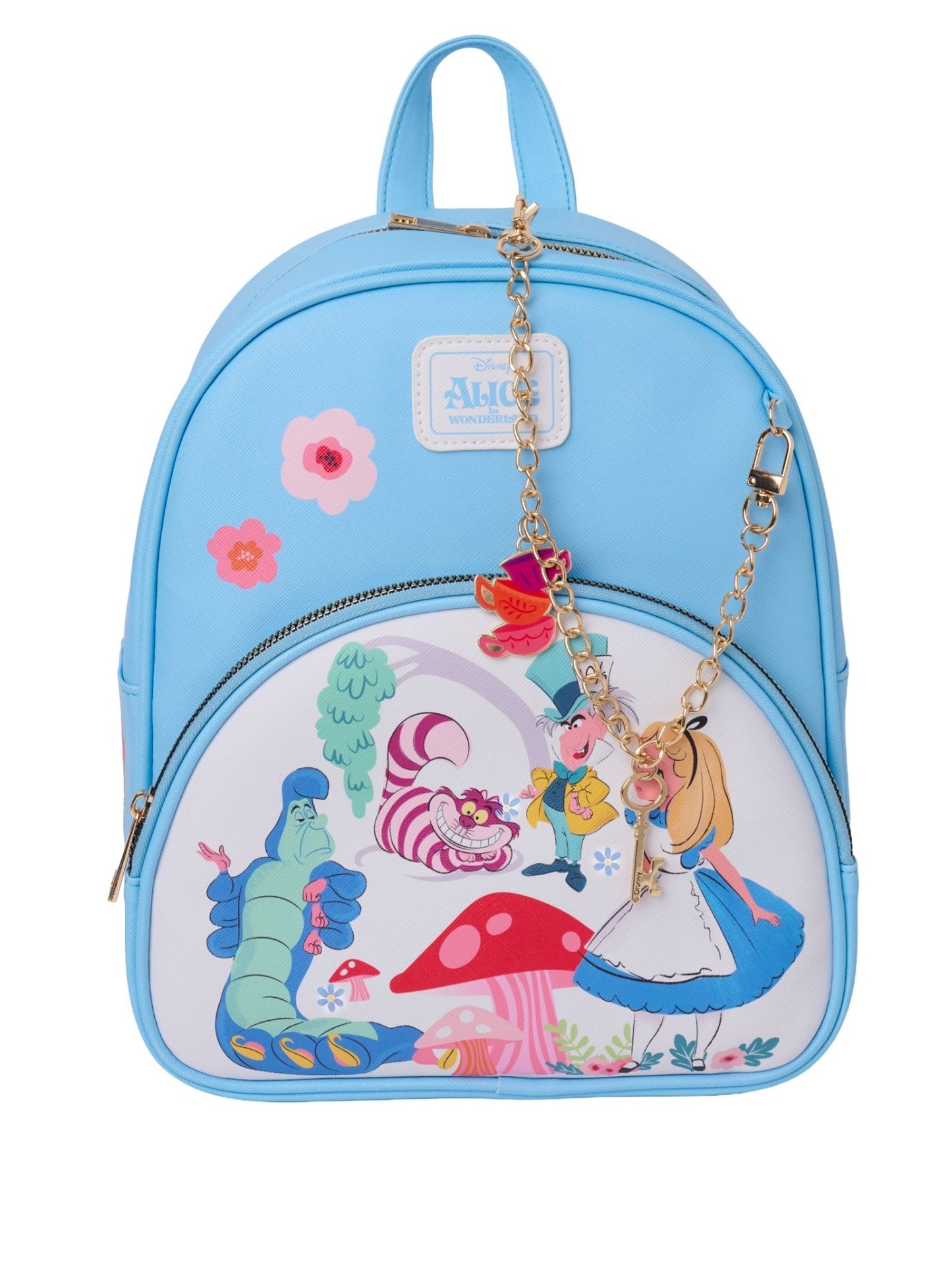 Alice in Wonderland Mini Backpack Disney Bag with Detachable Charm Cheshire Cat