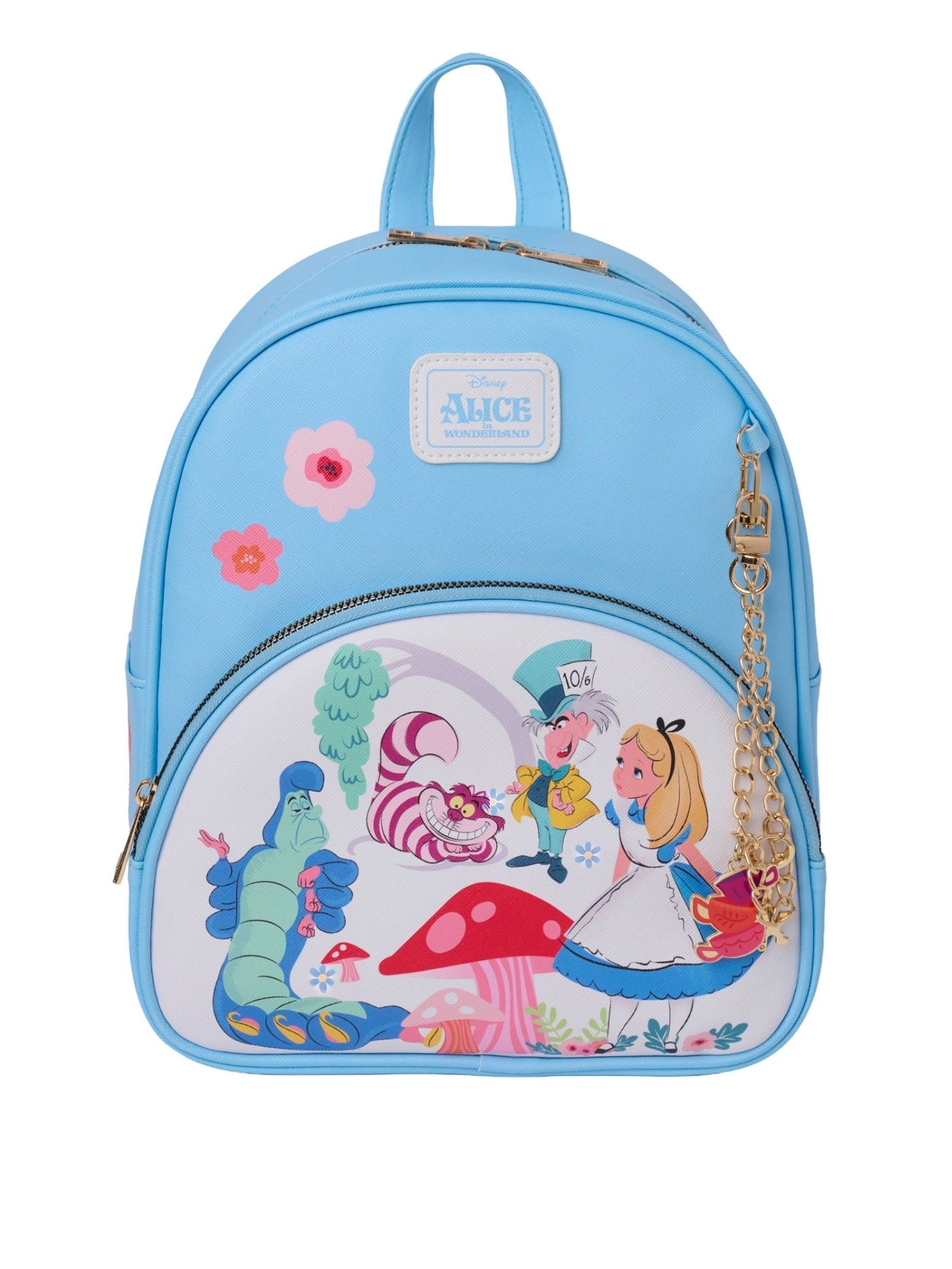 Alice in Wonderland Mini Backpack Disney Bag with Detachable Charm Cheshire Cat