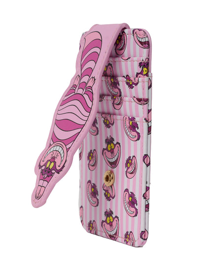 Womens Disney Cheshire Cat Card Holder Wallet Button Snap Closure