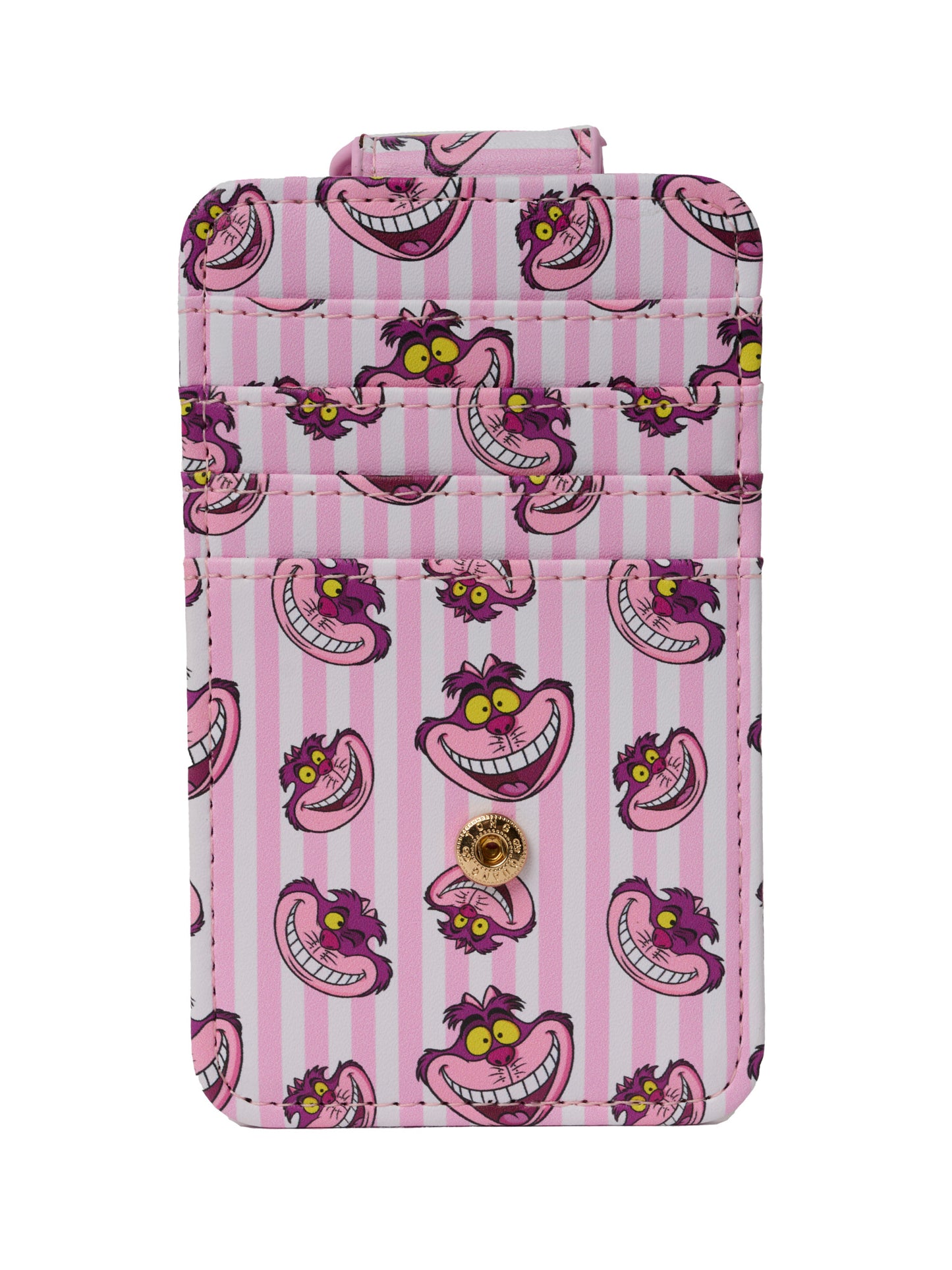 Womens Disney Cheshire Cat Card Holder Wallet Button Snap Closure