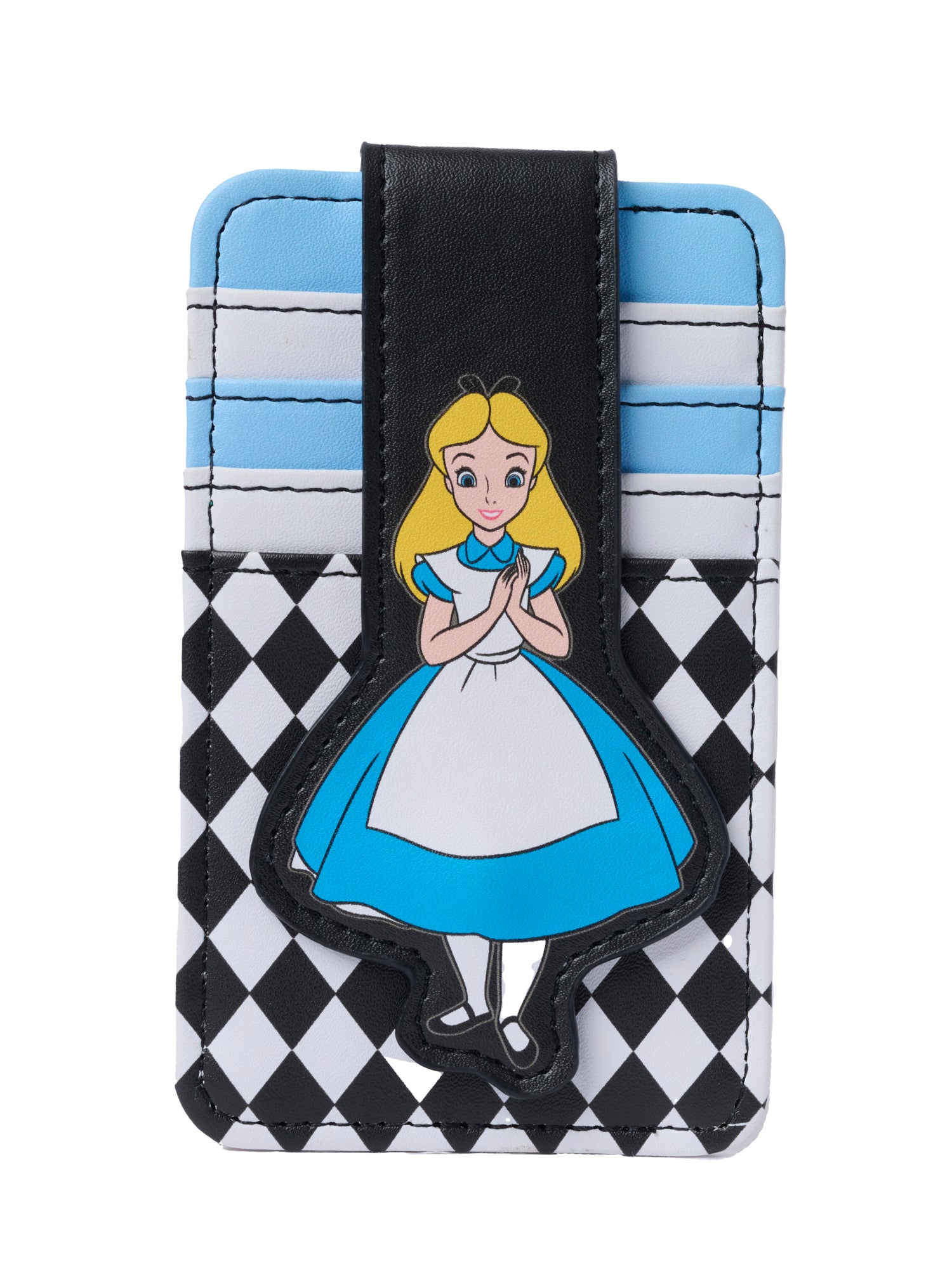Womens Disney Alice in Wonderland Card Holder Wallet Button Snap Closure