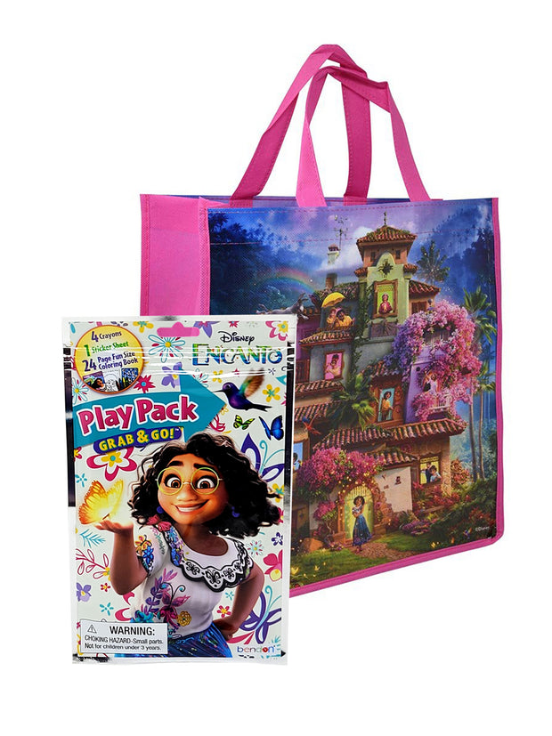 Encanto 12" Tote Bag Purple w/ Disney Grab-n-Go Play Pack Stickers Crayons set