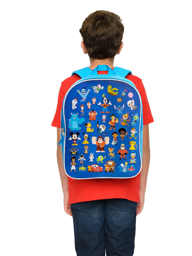 Disney 100 School Backpack 15" Blue Mickey D100 & Pencil Case Set Boys Blue
