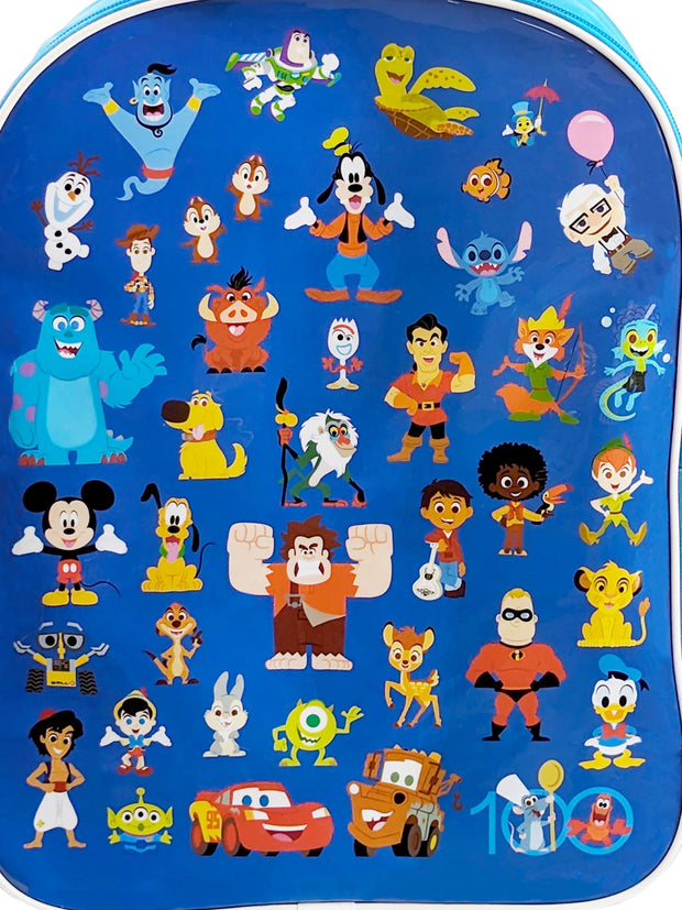 Disney 100 Backpack Blue 15" Mickey Mouse Woody Aladdin Nemo Boys D100 Bag