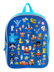 Disney 100 Backpack Blue 15" Mickey Mouse Woody Aladdin Nemo Boys D100 Bag