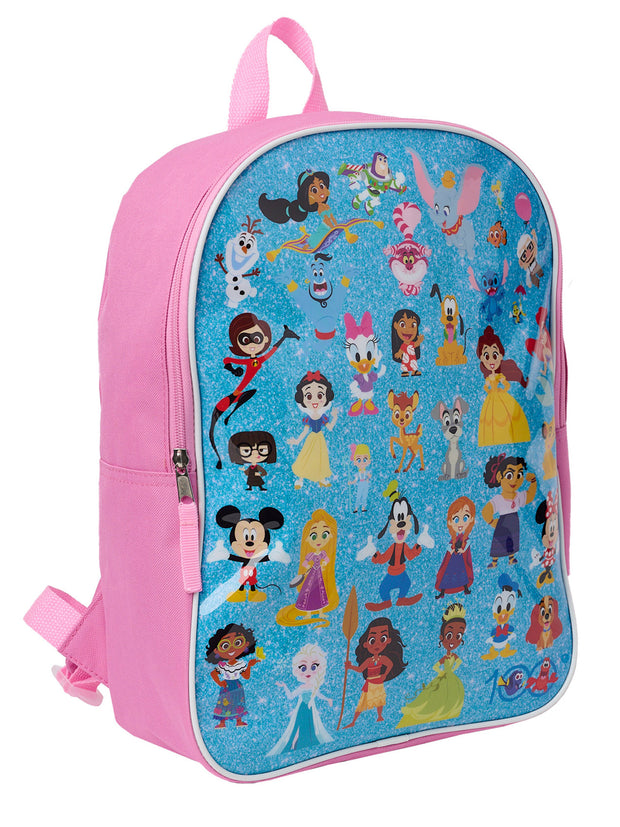 Disney 100 Backpack Pink 15" Minnie Mouse Moana Luisa Tiana Girls Kids Pink D100