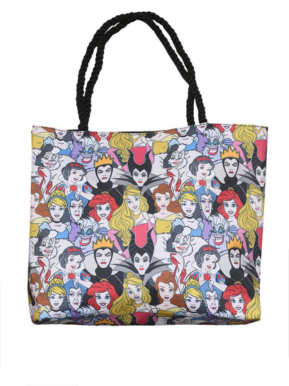 Disney Princesses & Villains Tote Bag Travel Beach Carry-on All-over Print