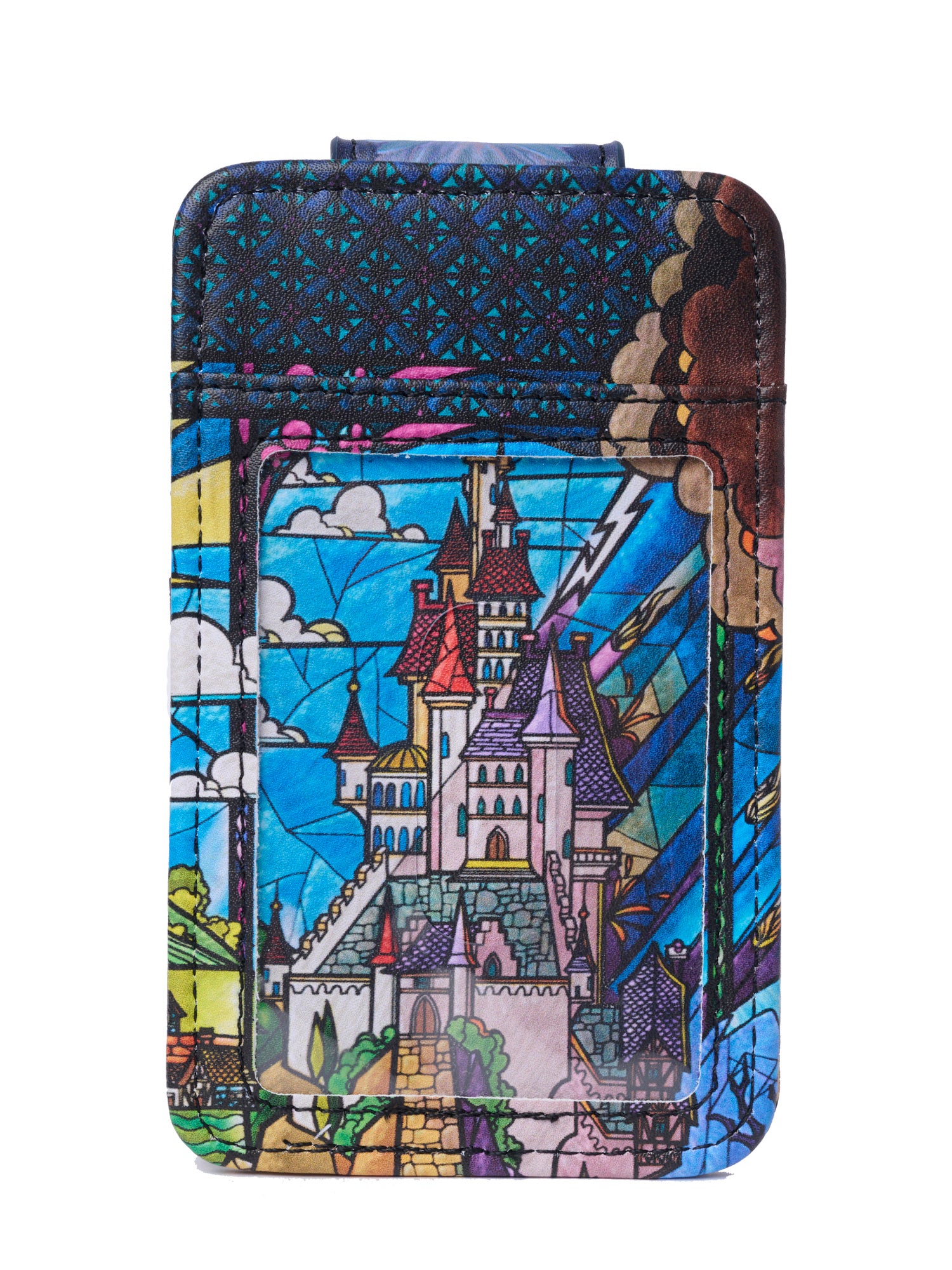 Womens Disney Beauty and the Beast Bell Card Holder Wallet Button Snap Closure