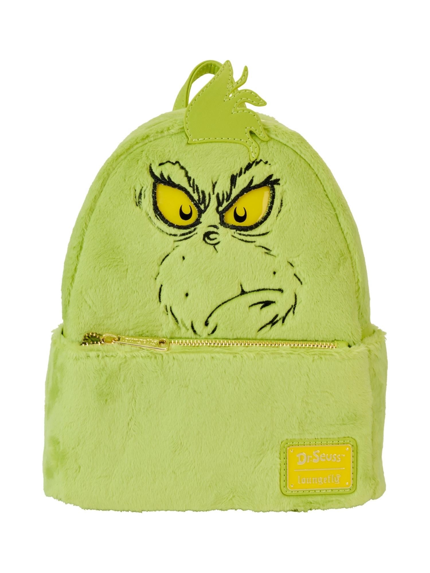 Loungefly x Dr. Seuss The Grinch Light-Up Plush Mini Backpack Cosplay – Open and Clothing
