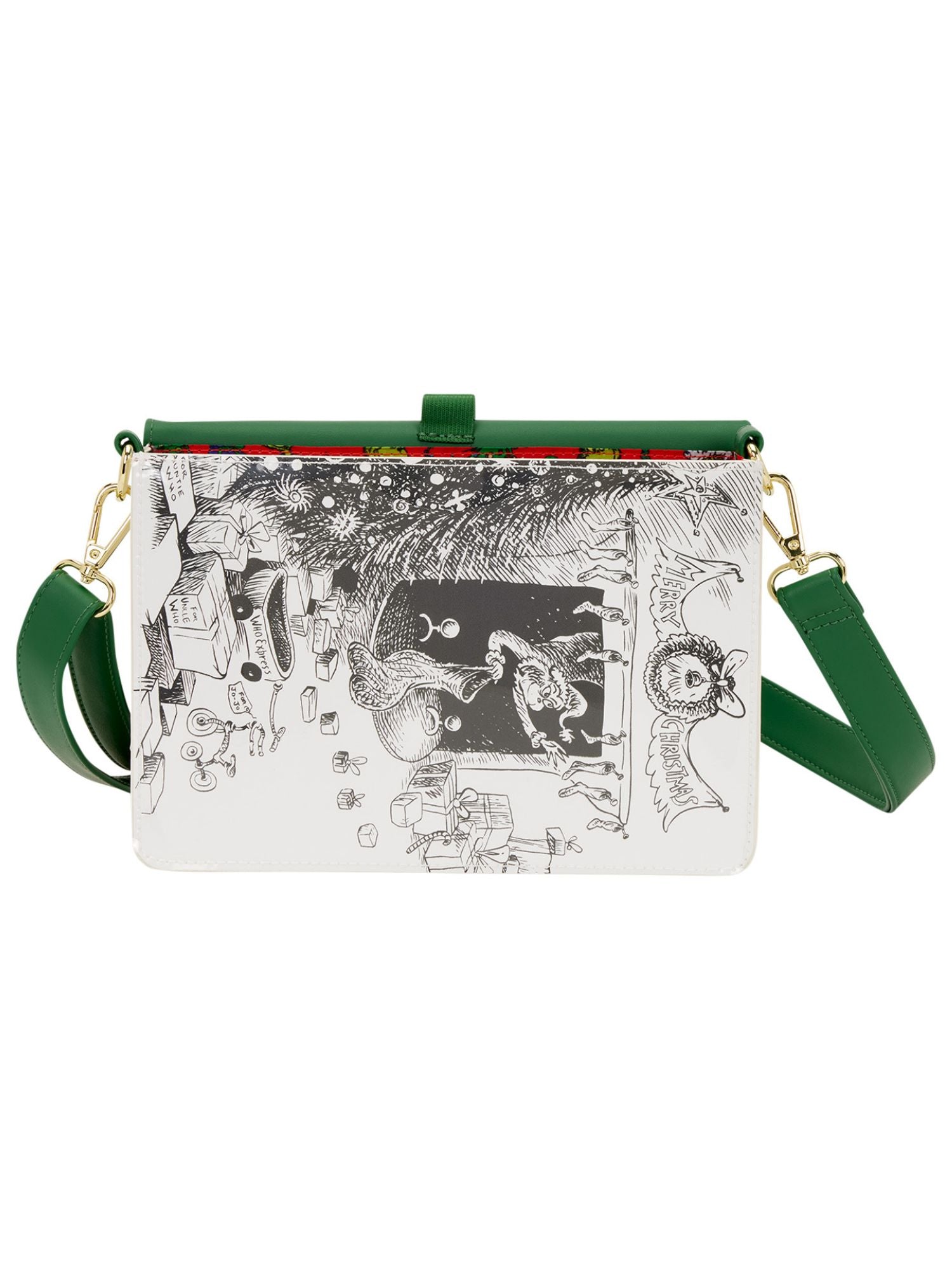 Loungefly x Dr. Seuss How the Grinch Stole Christmas! Holiday Color-In Crossbody Bag