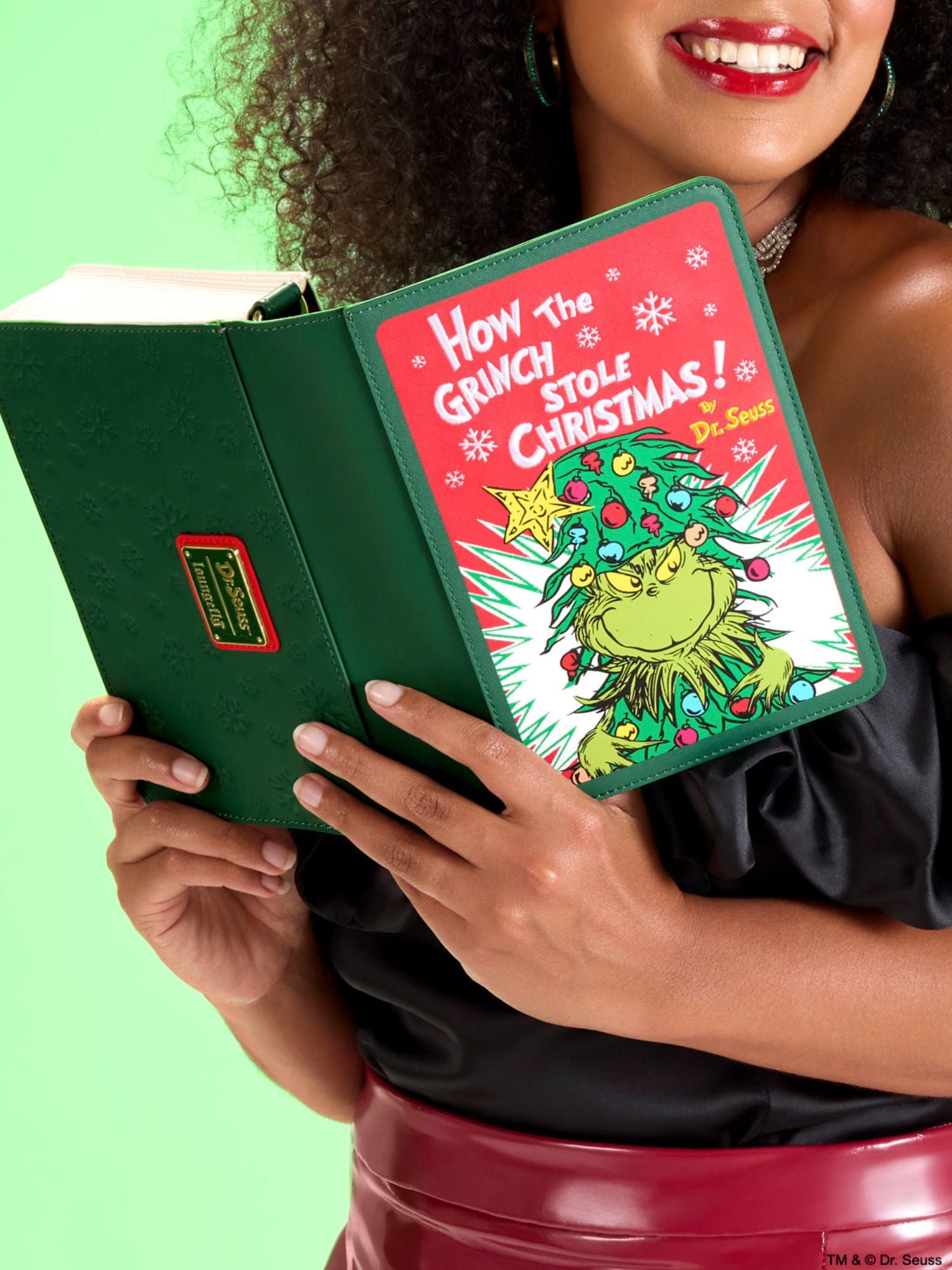 Loungefly x Dr. Seuss How the Grinch Stole Christmas! Holiday Color-In Crossbody Bag
