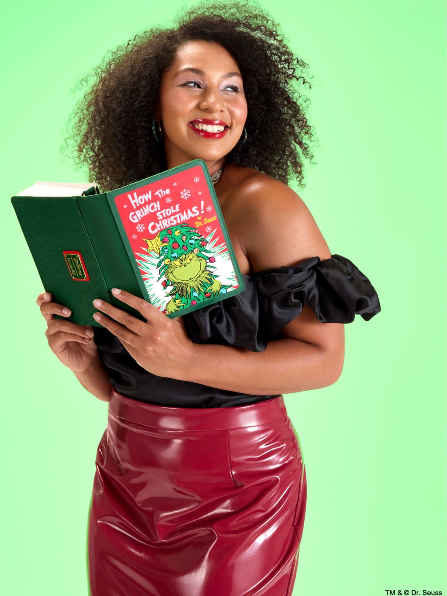 Loungefly x Dr. Seuss How the Grinch Stole Christmas! Holiday Color-In Crossbody Bag