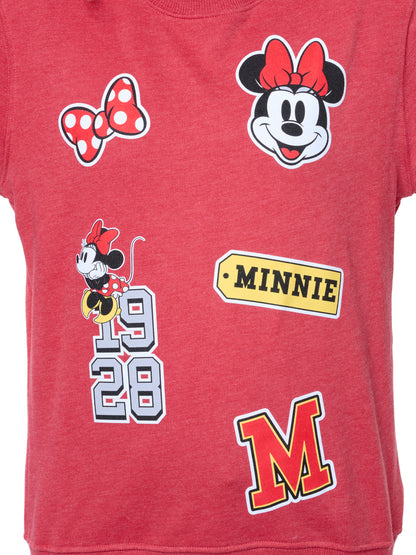 Disney Minnie Mouse Women's Crewneck Sweatshirt Vintage Look Graphic Print Patch