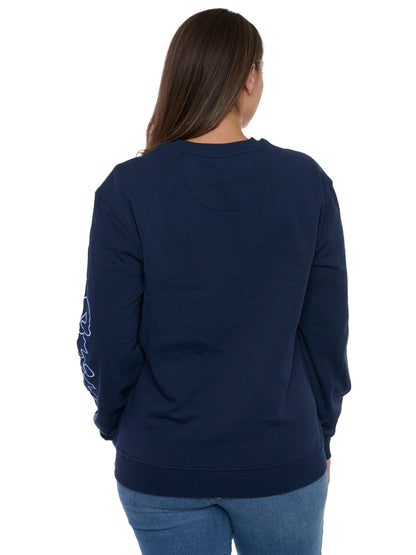 Disney Stitch Women's Pullover Crewneck Sweatshirt Stitch Graphic Print Pull On