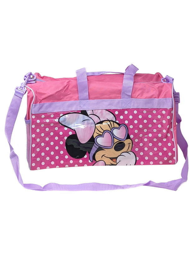 Disney Minnie Mouse Duffel Bag Carry-On & Zipper Travel Accessories Pouch Set