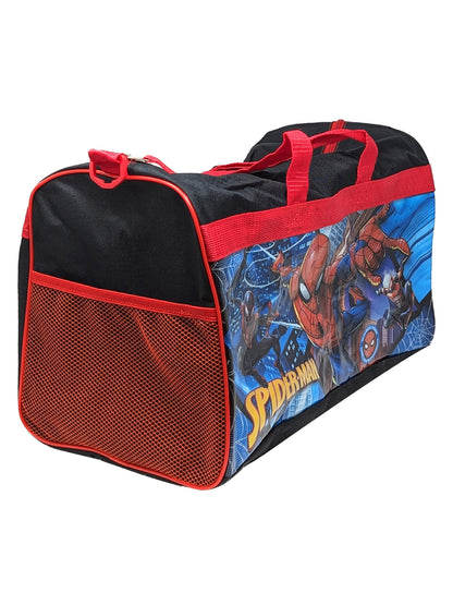 Spider-Man 17" Duffel Bag Carry-On Miles Morales & Zipper Mesh Travel Pouch Set