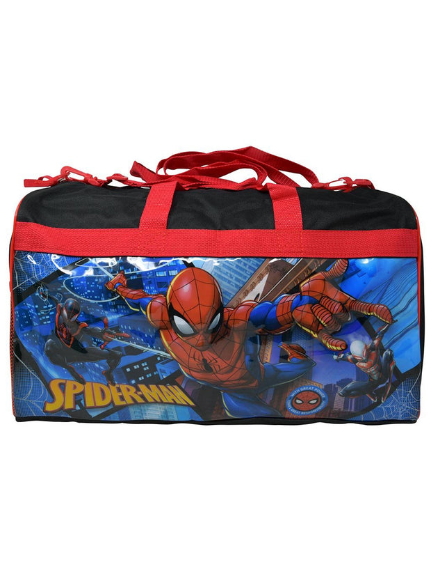 Spider-Man 17" Duffel Bag Carry-On Miles Morales & Zipper Mesh Travel Pouch Set