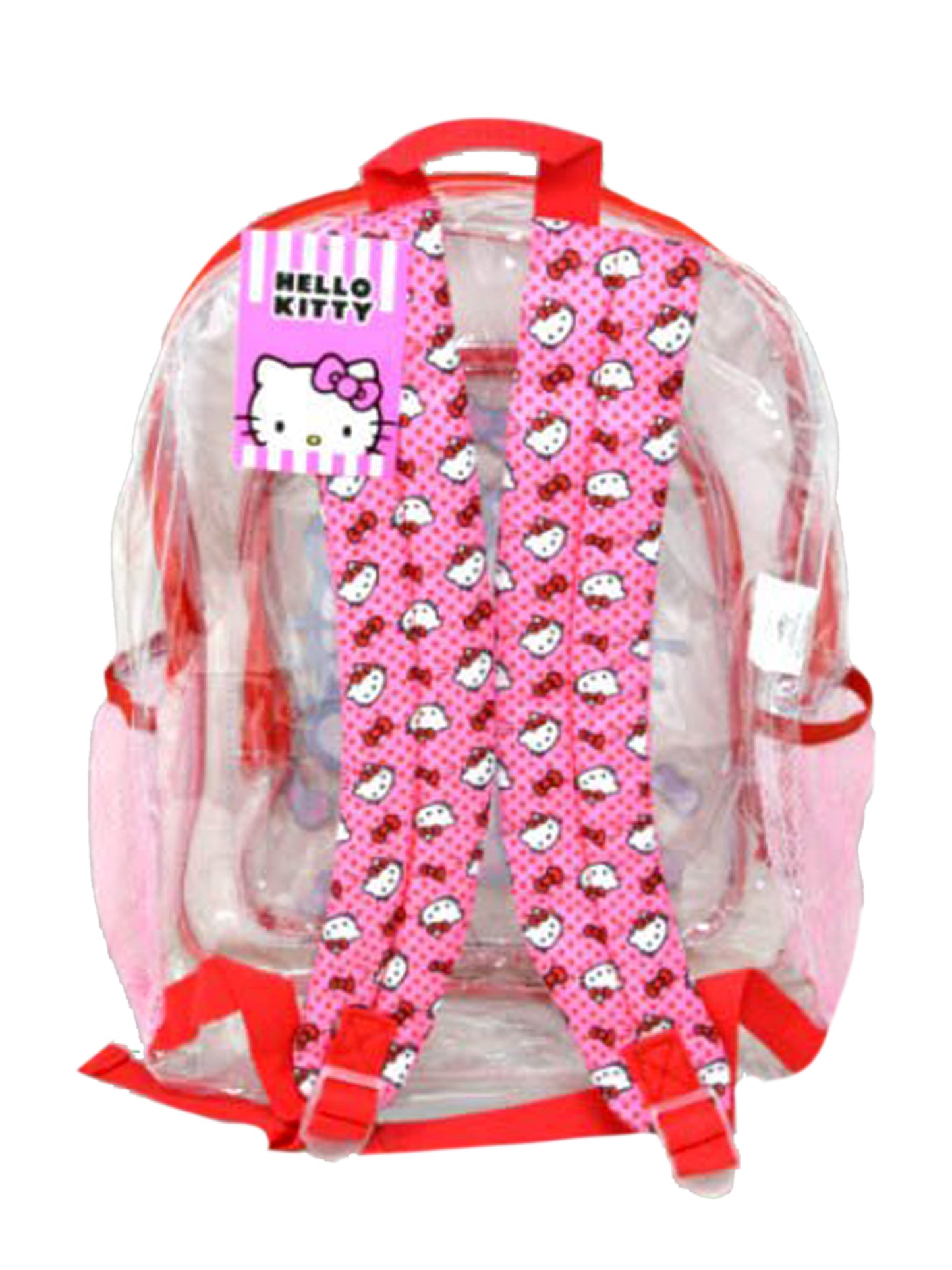 Hello Kitty Transparent Backpack 16" w/ Toothbrush & Brush Cover Travel Set