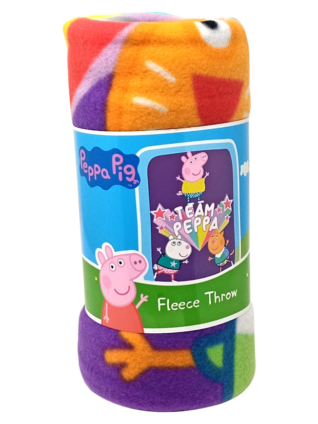 Peppa Pig Throw Blanket 45" x 60" Team Peppa Suzy Sheep Candy Cat Purple Girls