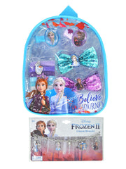 Disney Frozen II Hair Accessory Backpack (10-Pcs) & Charm Bracelet 2-Piece Set