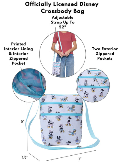 Disney Mickey Mouse Pastel Crossbody Bag Faux Leather Travel Mini Purse Women