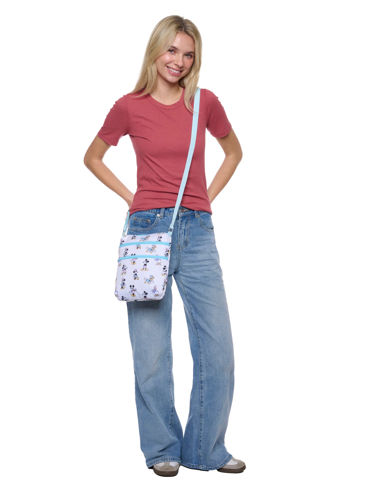 Disney Mickey Mouse Pastel Crossbody Bag Faux Leather Travel Mini Purse Women