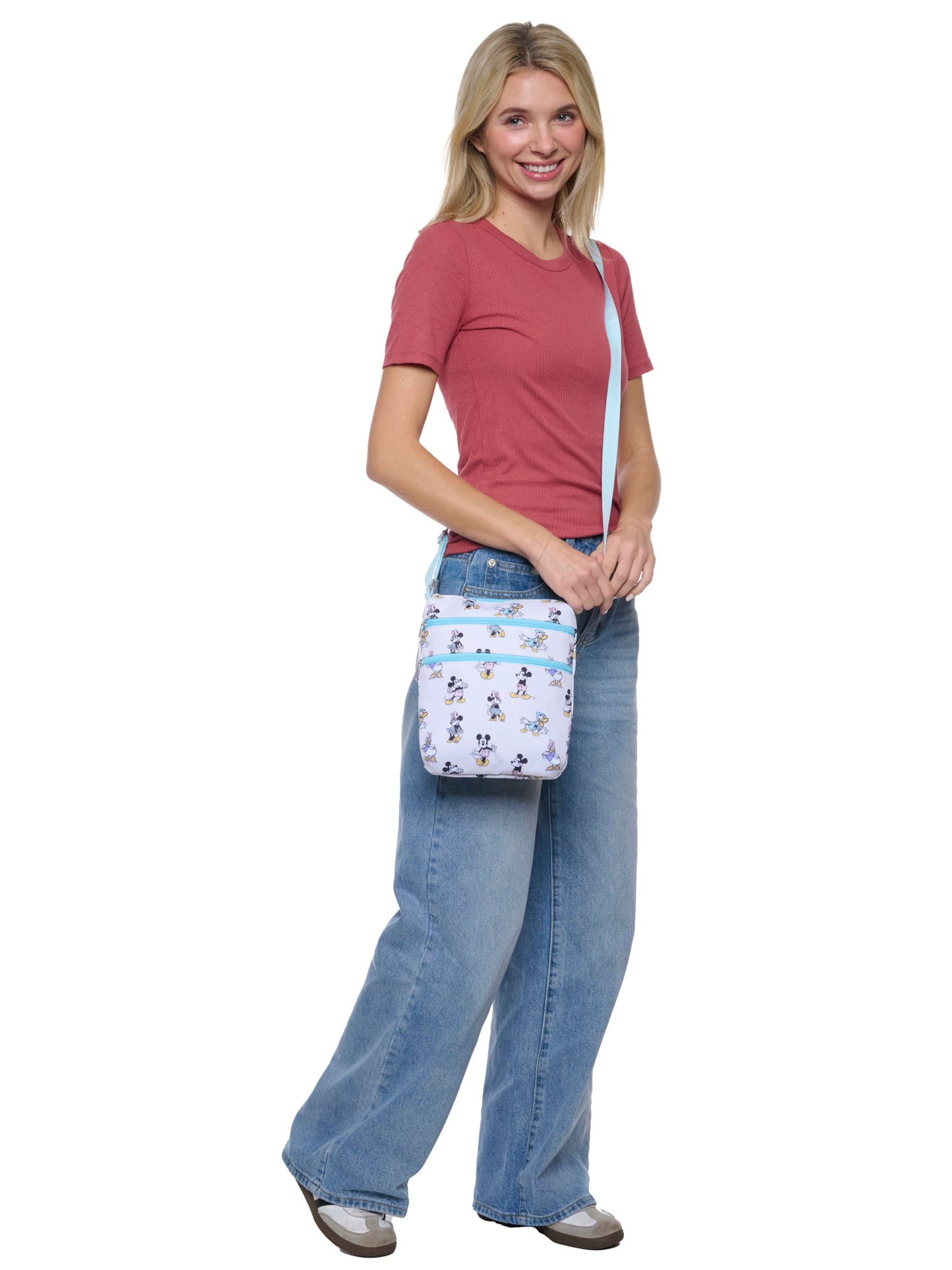 Disney Mickey Mouse Pastel Crossbody Bag Faux Leather Travel Mini Purse Women
