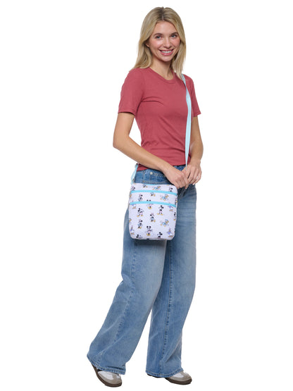 Disney Mickey Mouse Pastel Crossbody Bag Faux Leather Travel Mini Purse Women