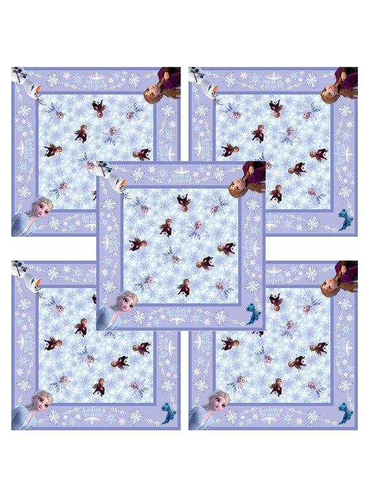 Disney Frozen Anna Elsa All-Over Print Bandana 22" x 22" 5-Piece Set