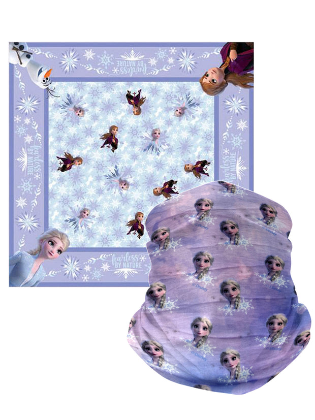 Kids Disney Frozen Face Cover Wrap & Girls Bandana All-Over Print Anna Elsa