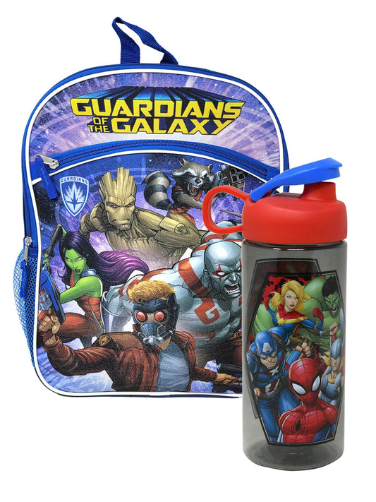 Guardians Of The Galaxy Backpack 16" & Marvel 16.5 oz Sullivan Water Bottle Set