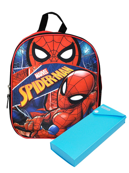 Spider-Man 11" Backpack Marvel Web Slinger w/ Sliding Pencil Case Set