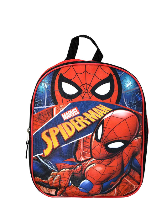 Marvel Spider-Man Backpack Small 11"  Web Slinger Icon Boys Blue Red