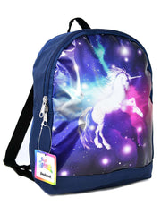 Galaxy Unicorn Small Backpack 11" Glitter Universe w/ Sliding Pencil Case Set